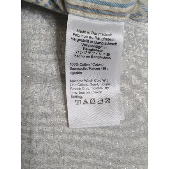 J. Crew Broken in Oxford Blue Striped Casual Shirt Classic fit size Med Preppy - Picture 12 of 12